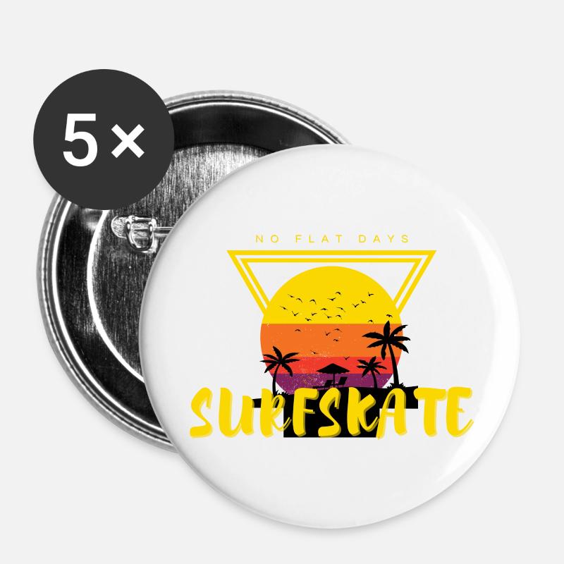 Surfskate Sunset - Buttons large 2.2''/56 mm (5-pack) - white