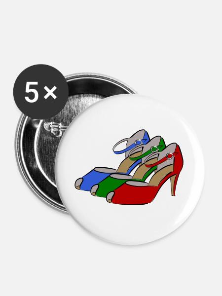 Schuh Mode - Buttons groß 56 mm (5er Pack) - Weiß