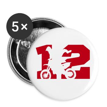 Moto 12 Biker - Buttons groß 56 mm (5er Pack) - Weiß - Vorne