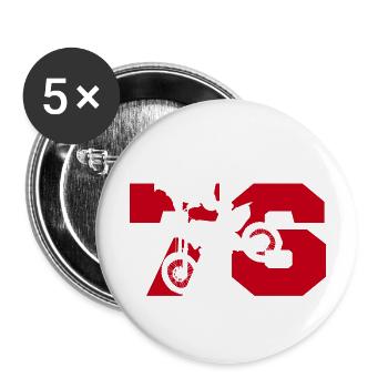 Moto 76 Biker - Buttons groß 56 mm (5er Pack) - Weiß - Vorne