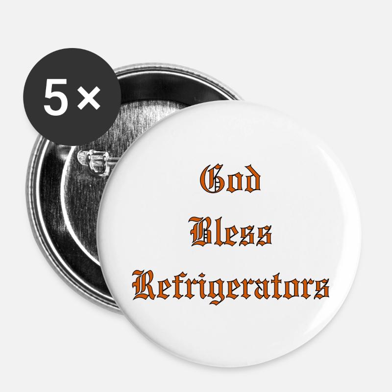 GodBlessRefrigerators - Buttons large 2.2''/56 mm (5-pack) - white