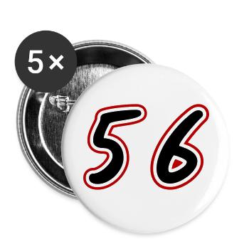 56 Number Symbol - Buttons large 2.2''/56 mm (5-pack) - white - Front