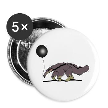 Ameisenbär - Buttons groß 56 mm (5er Pack) - Weiß - Vorne