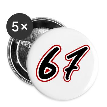67 Number Symbol - Buttons large 2.2''/56 mm (5-pack) - white - Front