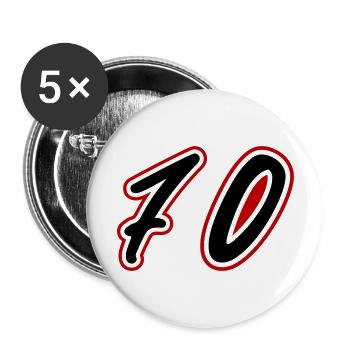 70 Number Symbol - Buttons large 2.2''/56 mm (5-pack) - white - Front