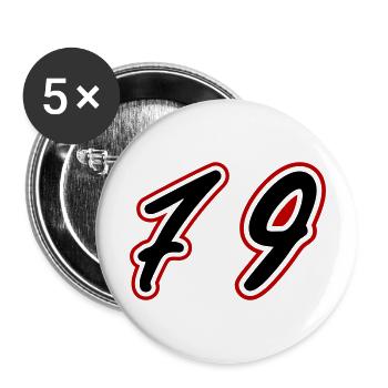 79 Number Symbol - Buttons large 2.2''/56 mm (5-pack) - white - Front