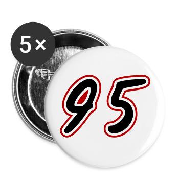 Symbole numérique 95 - Lot de 5 grands badges (56 mm) - blanc - Devant