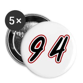 94 Symbole numérique - Lot de 5 grands badges (56 mm) - blanc - Devant