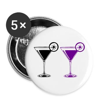 cocktails 2 - Buttons groß 56 mm (5er Pack) - Weiß - Vorne