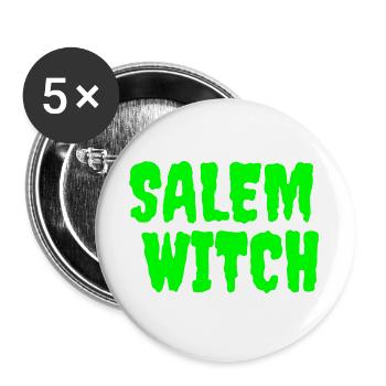 SalemWitch Halloween Design - Buttons groß 56 mm (5er Pack) - Weiß - Vorne