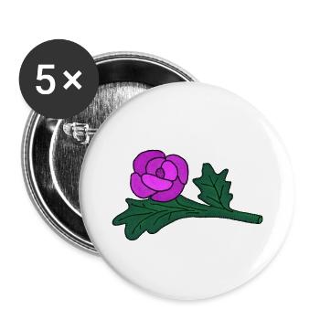 Poprose lila - Buttons groß 56 mm (5er Pack) - Weiß - Vorne