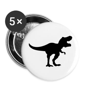 Dinosaur Trex - Buttons large 2.2''/56 mm (5-pack) - white - Front