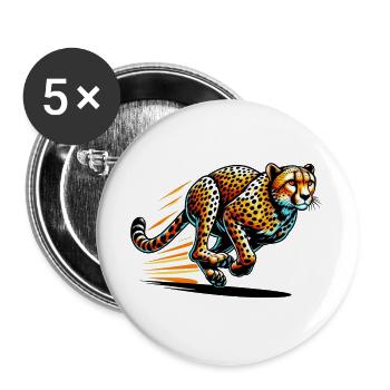 Cheetah - Buttons large 2.2''/56 mm (5-pack) - white - Front