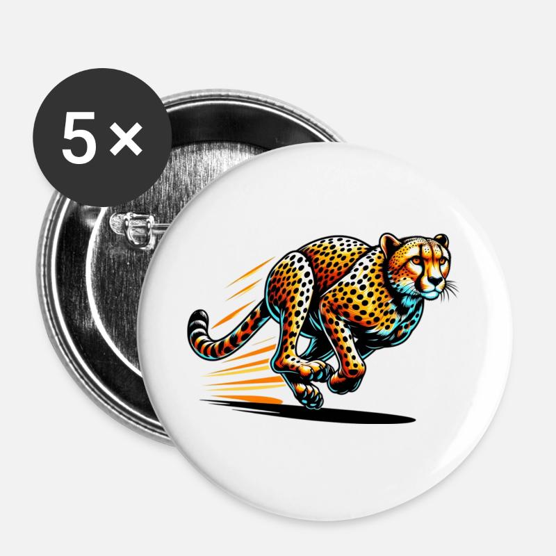 Cheetah - Buttons large 2.2''/56 mm (5-pack) - white