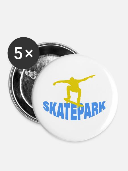 SKATEPARK - Buttons groß 56 mm (5er Pack) - Weiß