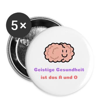 Mental health is the be-all and end-all - Buttons large 2.2''/56 mm (5-pack) - white - Front