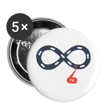 Me and the infinite, against the tide - Buttons large 2.2''/56 mm (5-pack) - white - Front