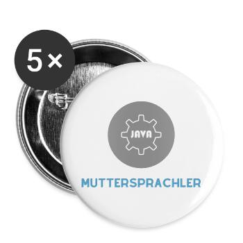 Muttersprachler: JavaScript Edition - Buttons groß 56 mm (5er Pack) - Weiß - Vorne