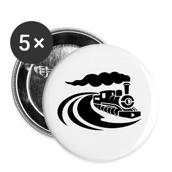 Locomotive Sketch - Buttons large 2.2''/56 mm (5-pack) - white - Front