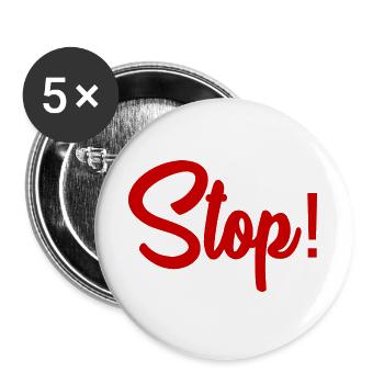 STOP. HUMOR. MESSAGE. QUOTATION. PANEL. DAD - Buttons large 2.2''/56 mm (5-pack) - white - Front