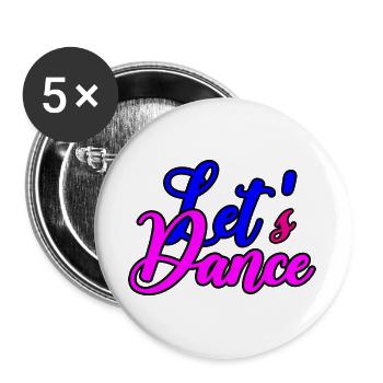Motivation de danse joyeuse - Lot de 5 grands badges (56 mm) - blanc - Devant