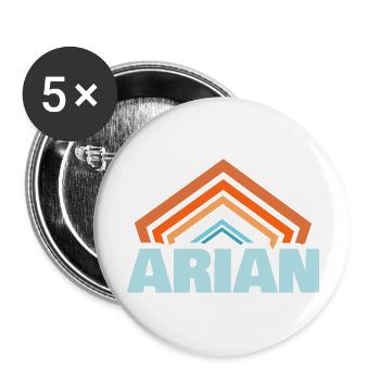 First name Arian - Buttons large 2.2''/56 mm (5-pack) - white - Front
