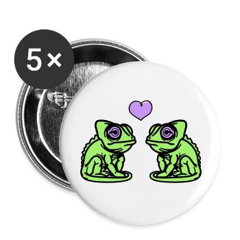 L’amour caméléon - Lot de 5 grands badges (56 mm) - blanc - Devant