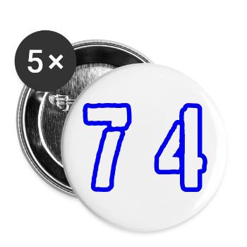 74 Number Symbol - Buttons large 2.2''/56 mm (5-pack) - white - Front