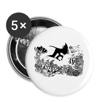 UNTER DEM MEER - Buttons groß 56 mm (5er Pack) - Weiß - Vorne