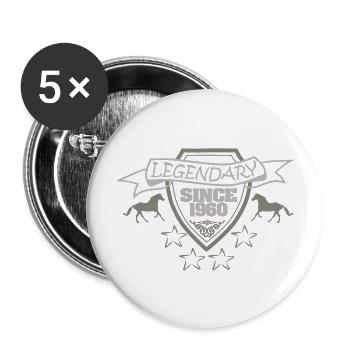 1960 - Buttons groß 56 mm (5er Pack) - Weiß - Vorne