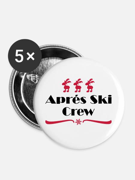 Après-ski - Buttons groot 56 mm (5-pack) - wit