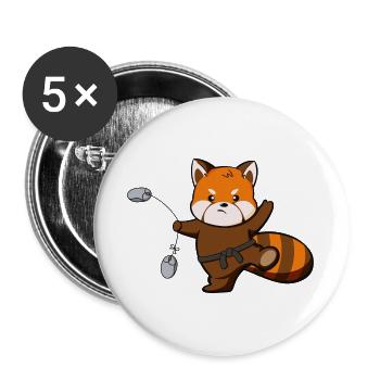 Panda mignon fait du Kung Fu - Lot de 5 grands badges (56 mm) - blanc - Devant