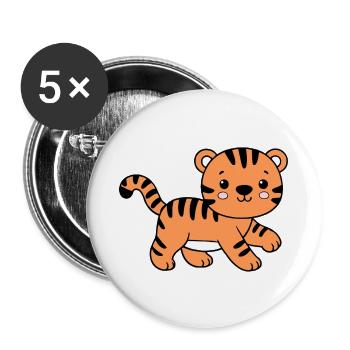 Tiger - Buttons large 2.2''/56 mm (5-pack) - white - Front