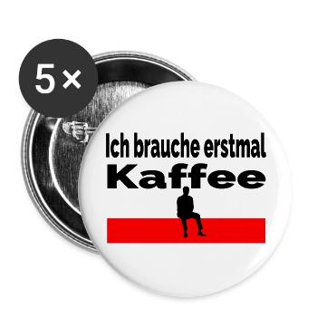 Kaffee - Buttons groß 56 mm (5er Pack) - Weiß - Vorne