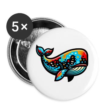 Wal - Buttons groß 56 mm (5er Pack) - Weiß - Vorne