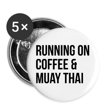 Muay Thai - Buttons large 2.2''/56 mm (5-pack) - white - Front