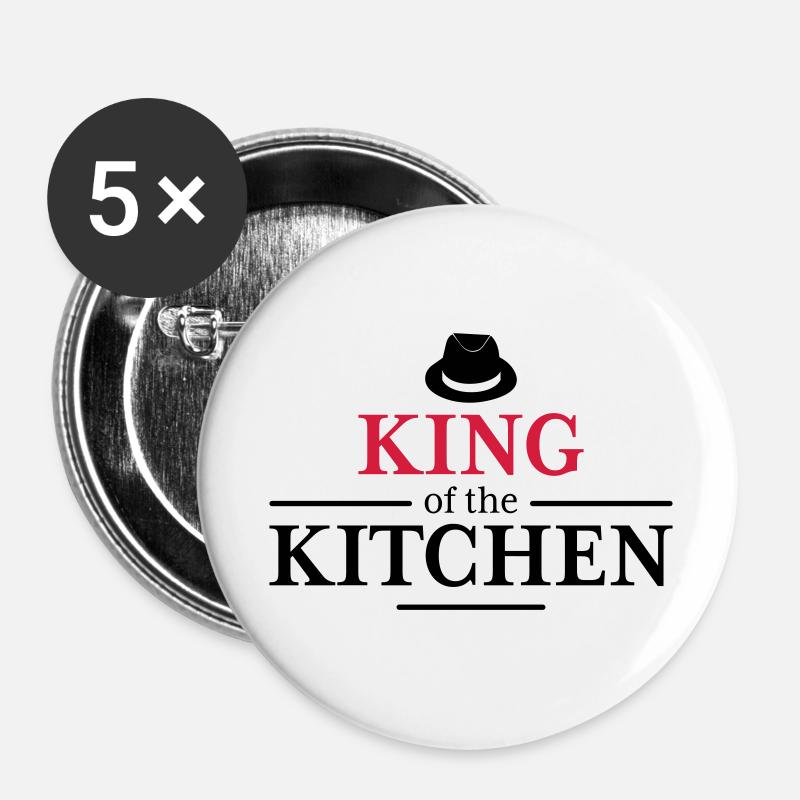 Men's Cooking Apron - Buttons large 2.2''/56 mm (5-pack) - white