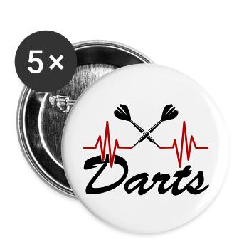 darts 01 - Buttons groß 56 mm (5er Pack) - Weiß - Vorne