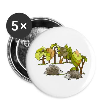 Igel - Buttons groß 56 mm (5er Pack) - Weiß - Vorne