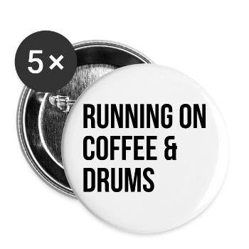 tambour - Lot de 5 grands badges (56 mm) - blanc - Devant