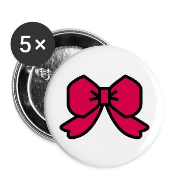 red ribbon bow - Buttons large 2.2''/56 mm (5-pack) - white - Front