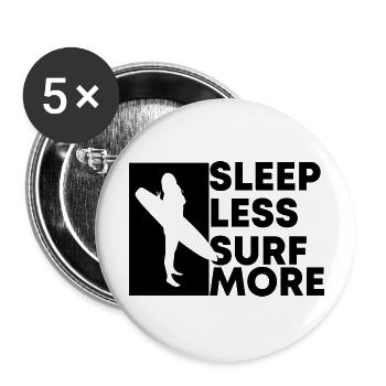 Surfing Surfboard Surfer Wassersport - Buttons groß 56 mm (5er Pack) - Weiß - Vorne