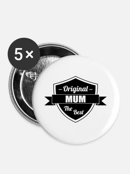 Best Mom - Mother's Day - Buttons large 2.2''/56 mm (5-pack) - white