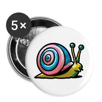 Snail - Buttons large 2.2''/56 mm (5-pack) - white - Front