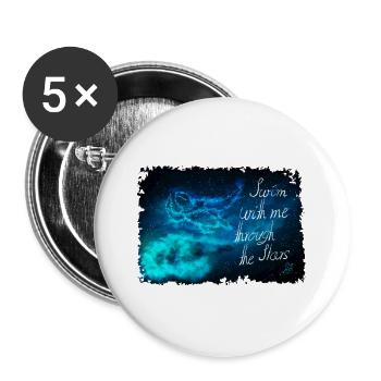 Nagez à travers les étoiles - Lot de 5 grands badges (56 mm) - blanc - Devant
