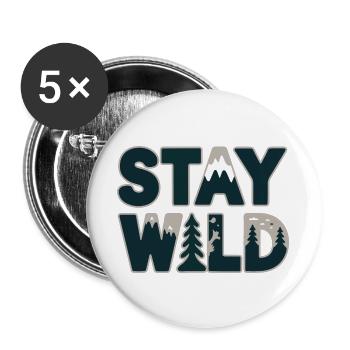 Mountain and Forest Adventure Design - Buttons large 2.2''/56 mm (5-pack) - white - Front