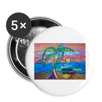 Sichern Sie sich Ihren glücklichen Moment! - Buttons groß 56 mm (5er Pack) - Weiß - Vorne