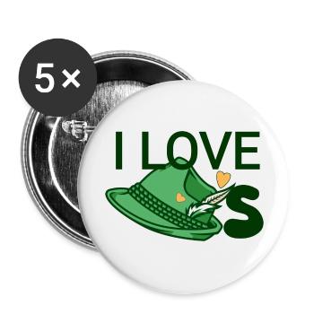J’adore les chapeaux - Lot de 5 grands badges (56 mm) - blanc - Devant