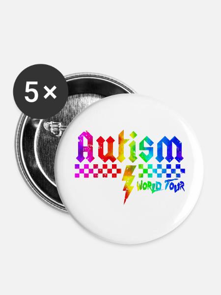 Autismus-Bewusstsein: anders, anders, besser - Buttons groß 56 mm (5er Pack) - Weiß