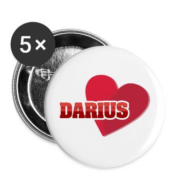 First name Darius - Buttons large 2.2''/56 mm (5-pack) - white - Front